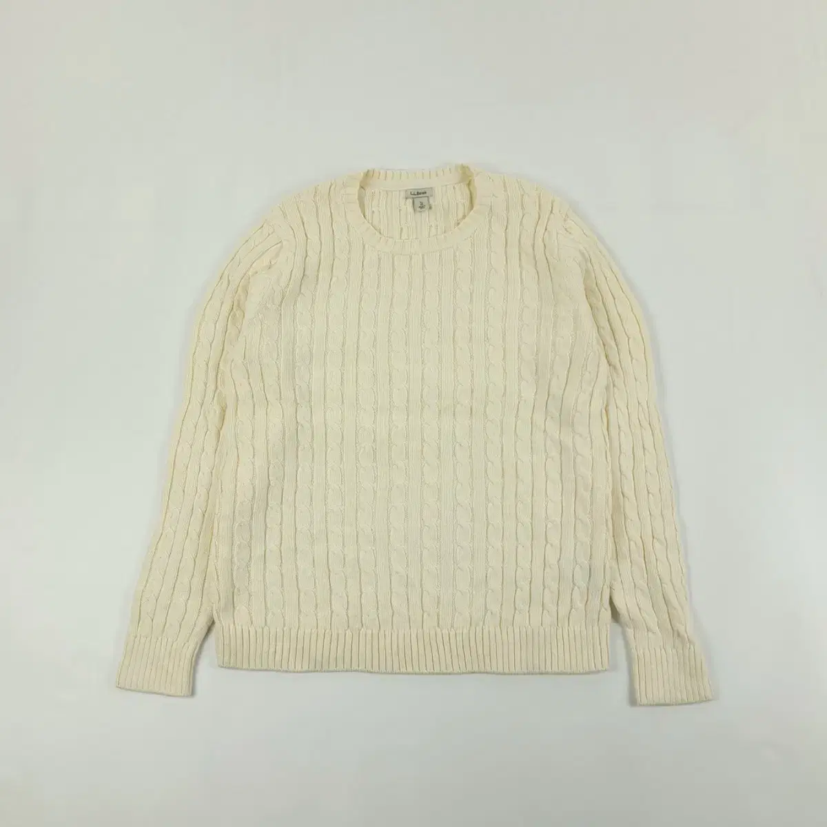 (CS653)XL 엘엘빈 꽈배기 아이보리 케이블 니트 스웨터knit